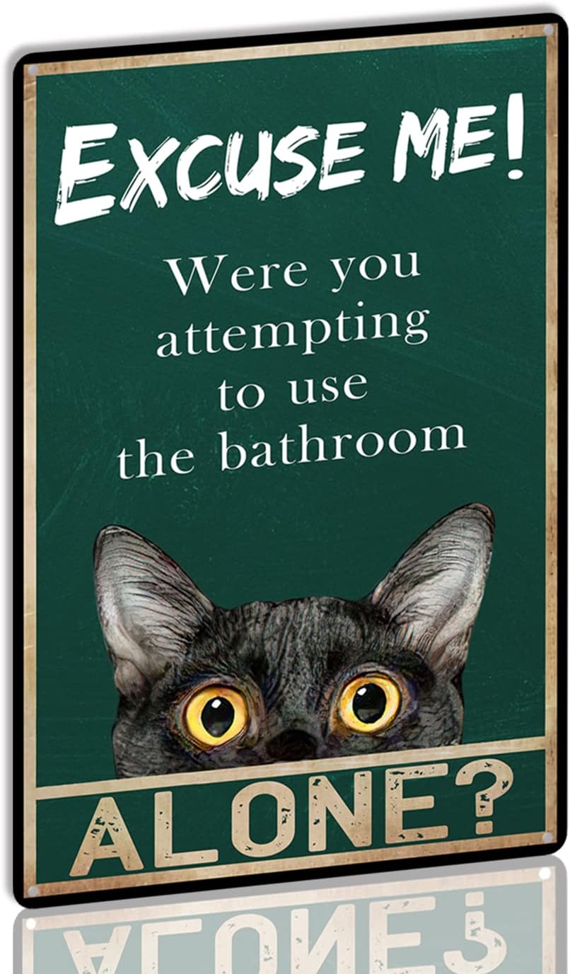 Home Alone Bathroom - YLUYINOM 양철 간판 그림 재미있는 검은