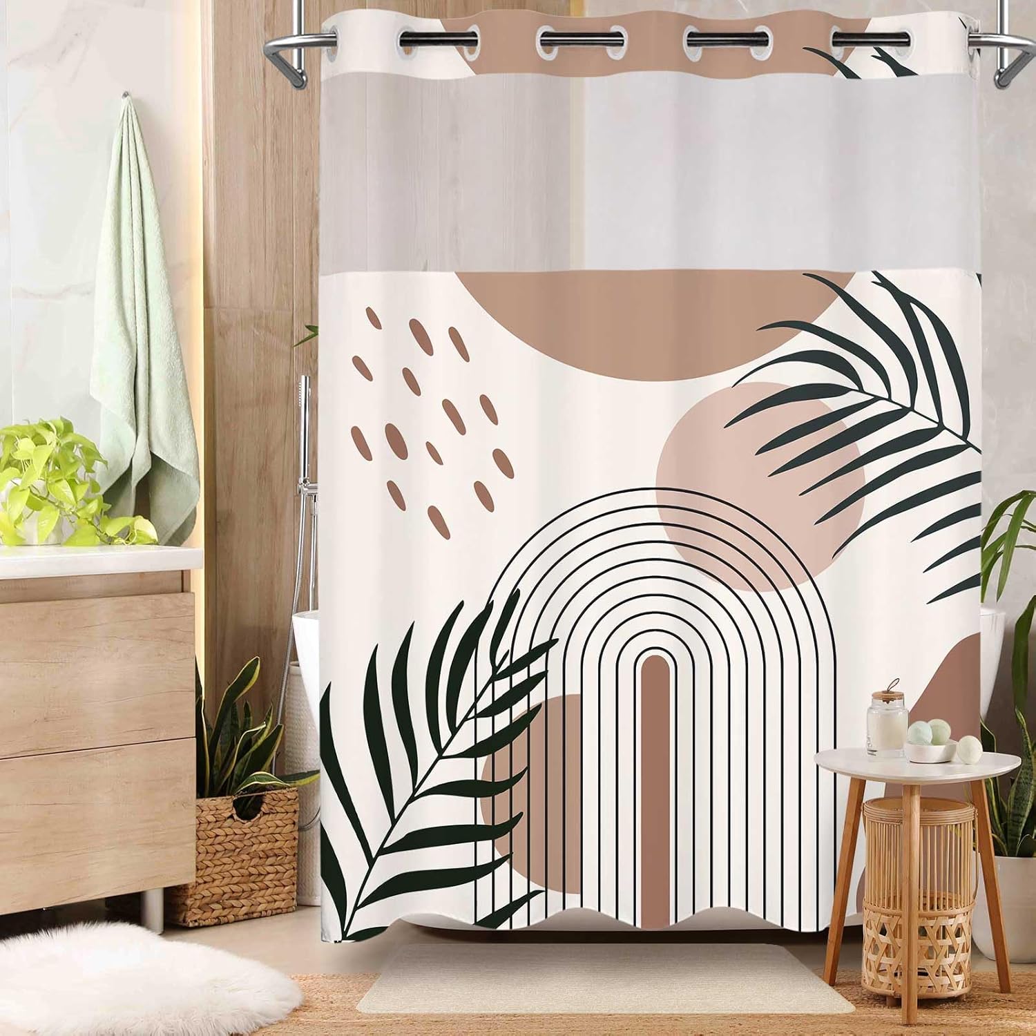 Shower Curtain Liner - 라이너 및 라이너 세트에 스냅이 있는