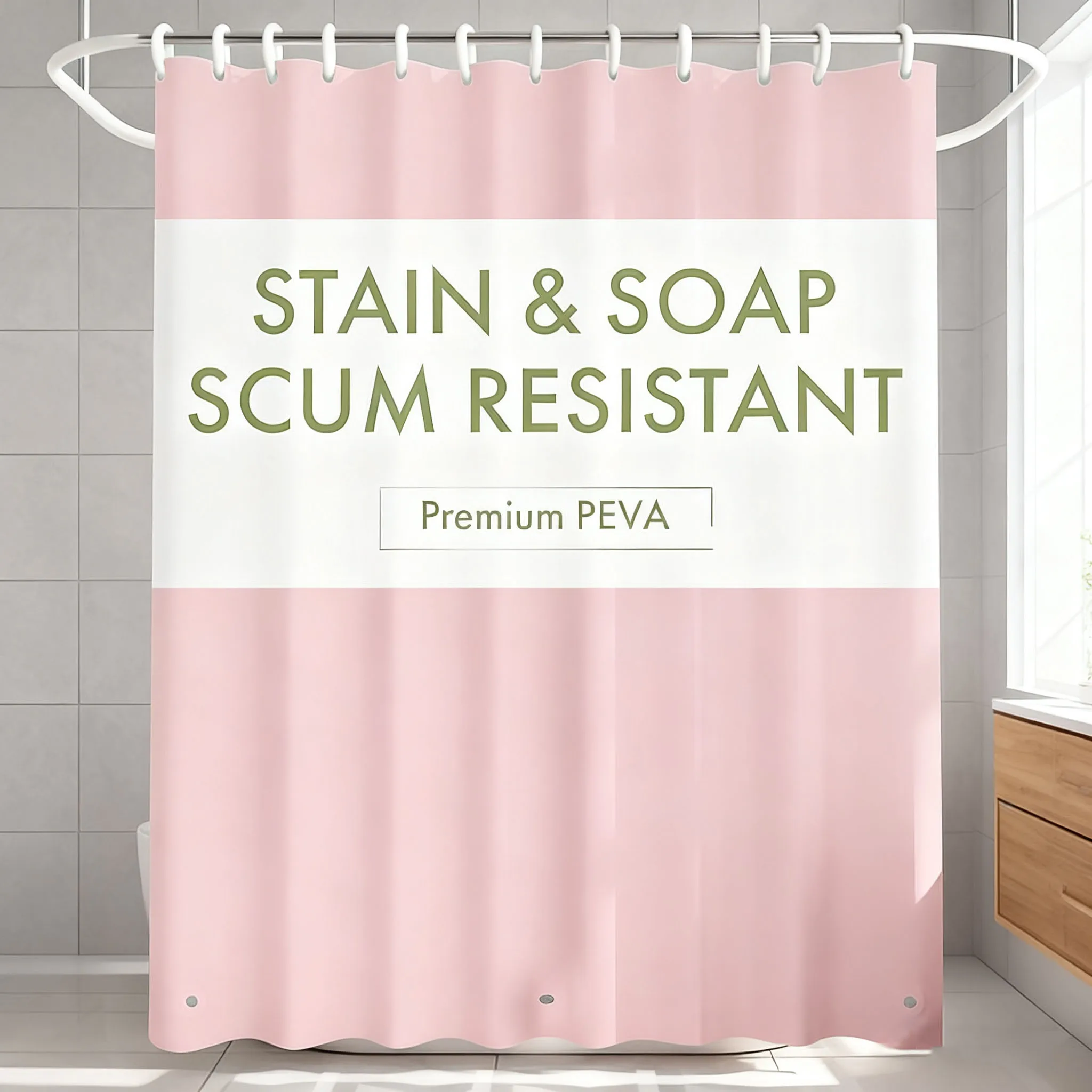 Shower Curtain Liner - 1개 경량 PEVA 샤워 커튼 라이너