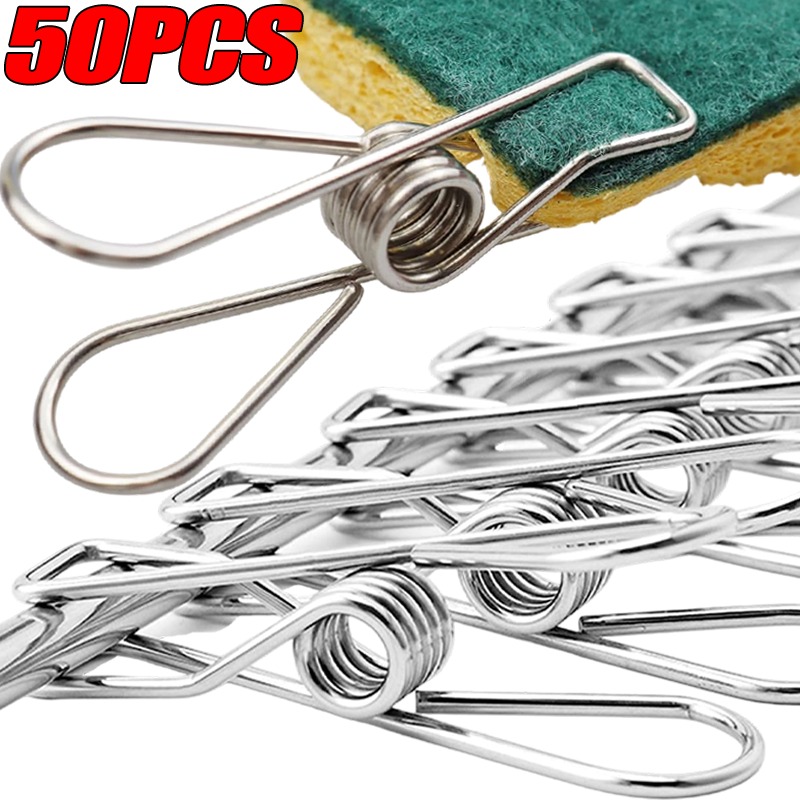Towel Bar Stainless - 10/50개 스테인리스 스틸 클립 다용도 빨래집게