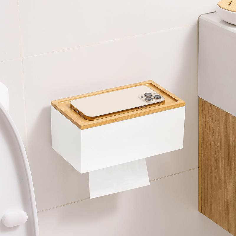Japan Bathroom.Home - 【Zhubai Home】일본식 심플 펀치프리 벽걸이 티슈
