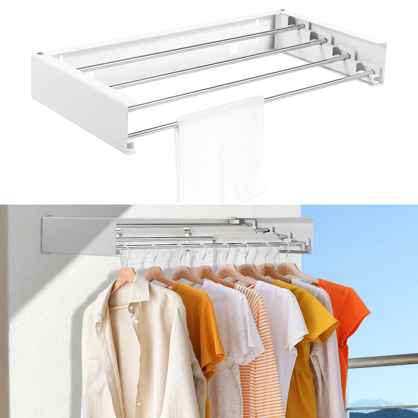 Towel Bar Stainless - 접이식 옷걸이 스테인리스 스틸 빨래 건조대