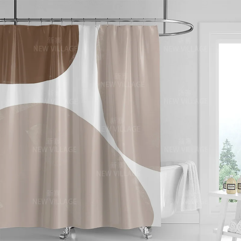 추상 기하학적 그래피티 샤워 커튼 북유럽 미니멀리스트  - Shower Curtain Liner 리뷰 및 가격