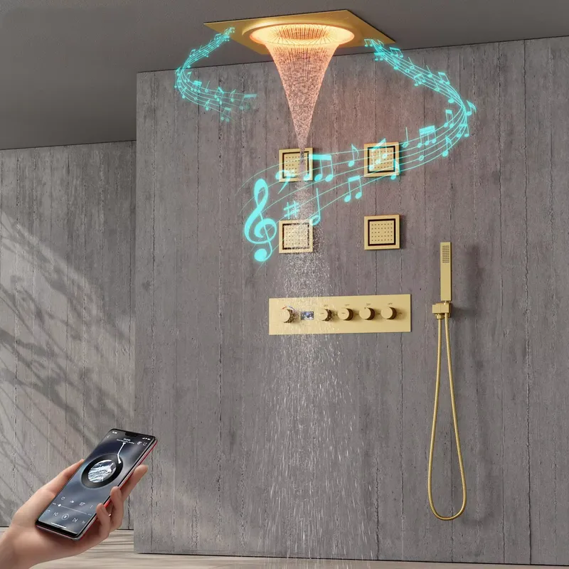 스마트 LED 샤워 세트 욕실 음악 내장형 레인폴 시스 - Home And Bathroom 리뷰 및 가격