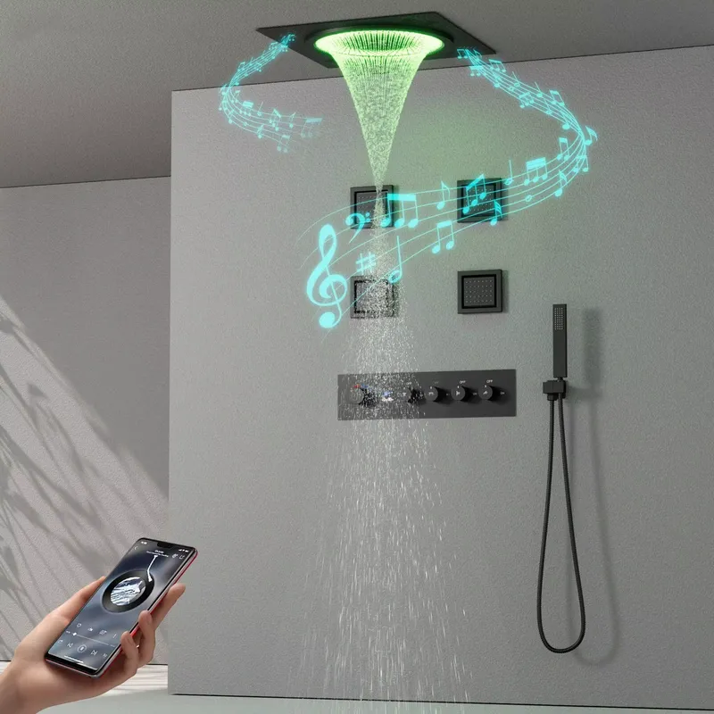 스마트 LED 샤워 세트 욕실 음악 내장형 레인폴 시스 - Home And Bathroom 리뷰 및 가격