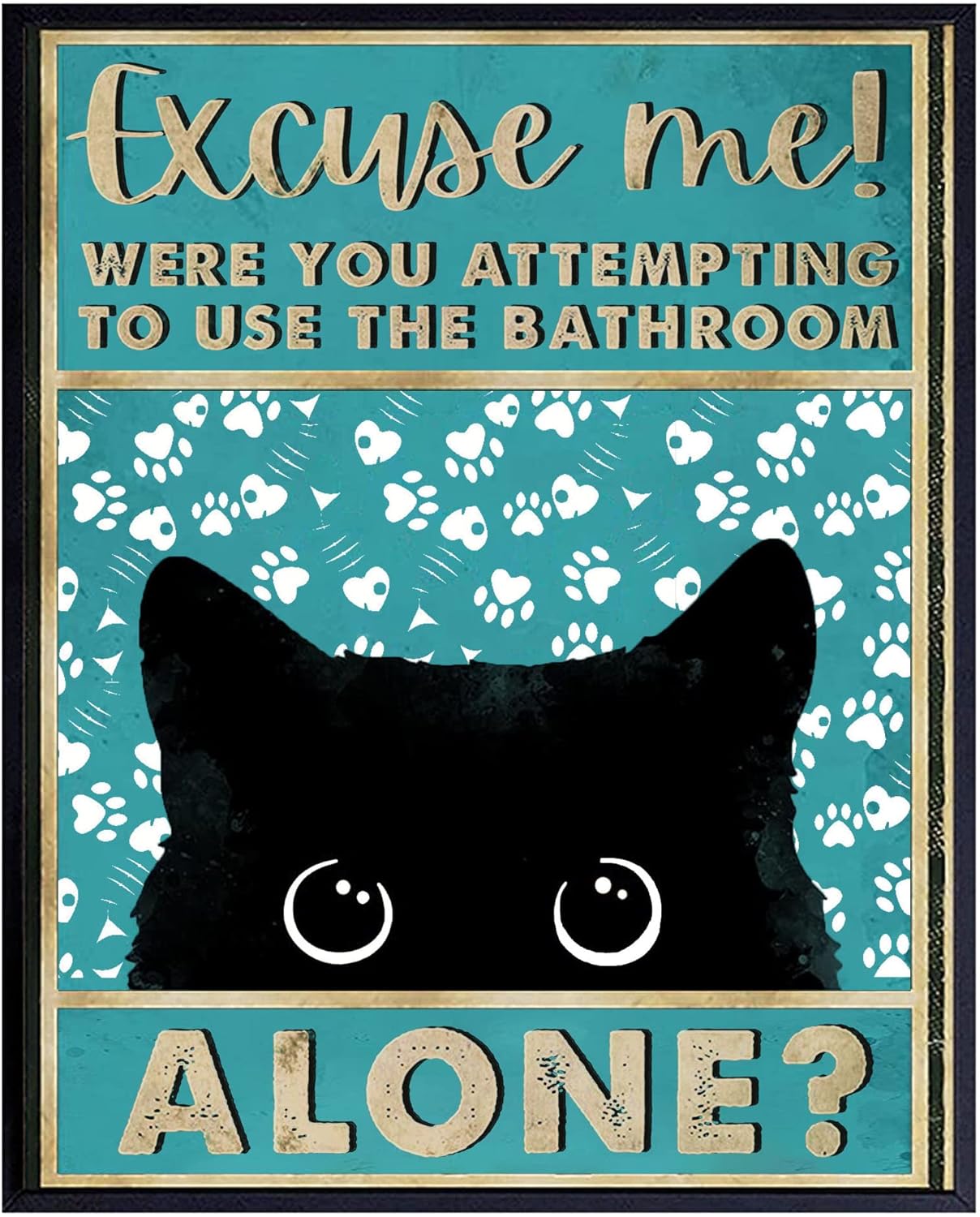 빈티지 고양이 화장실 장식 금속 간판 - 화장실을 혼자 - Home Alone Bathroom 리뷰 및 가격