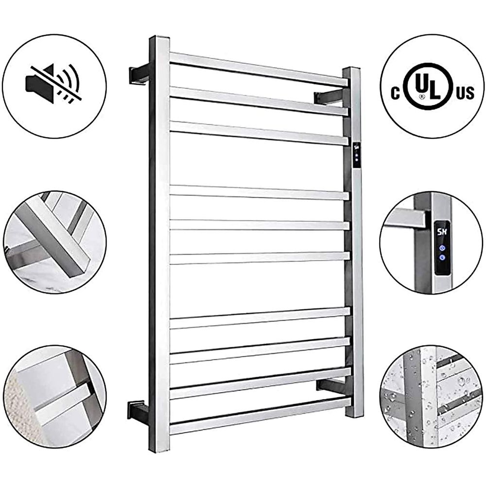 타이머가 있는 전기 타월 워머, 벽걸이형 10바 스마트 - Towel Bar Stainless 리뷰 및 가격