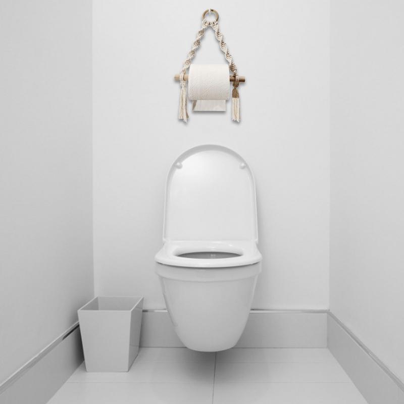 손으로 짠 나무 화장지 홀더 보헤미안 벽 교수형 방 장 - Home Bathroom Towel Dispenser 리뷰 및 가격