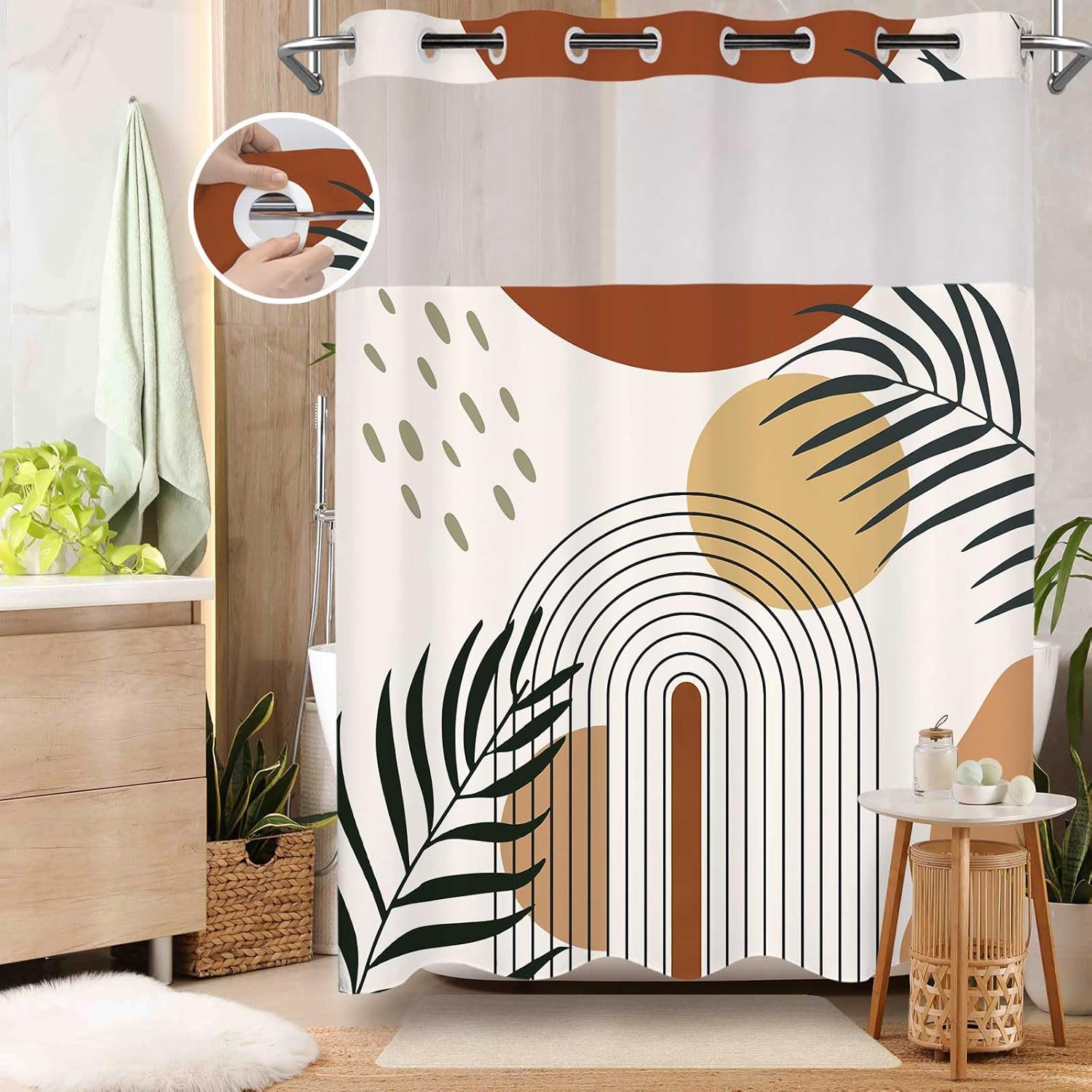 라이너 및 라이너 세트에 스냅이 있는 후크 샤워 커튼  - Shower Curtain Liner 리뷰 및 가격