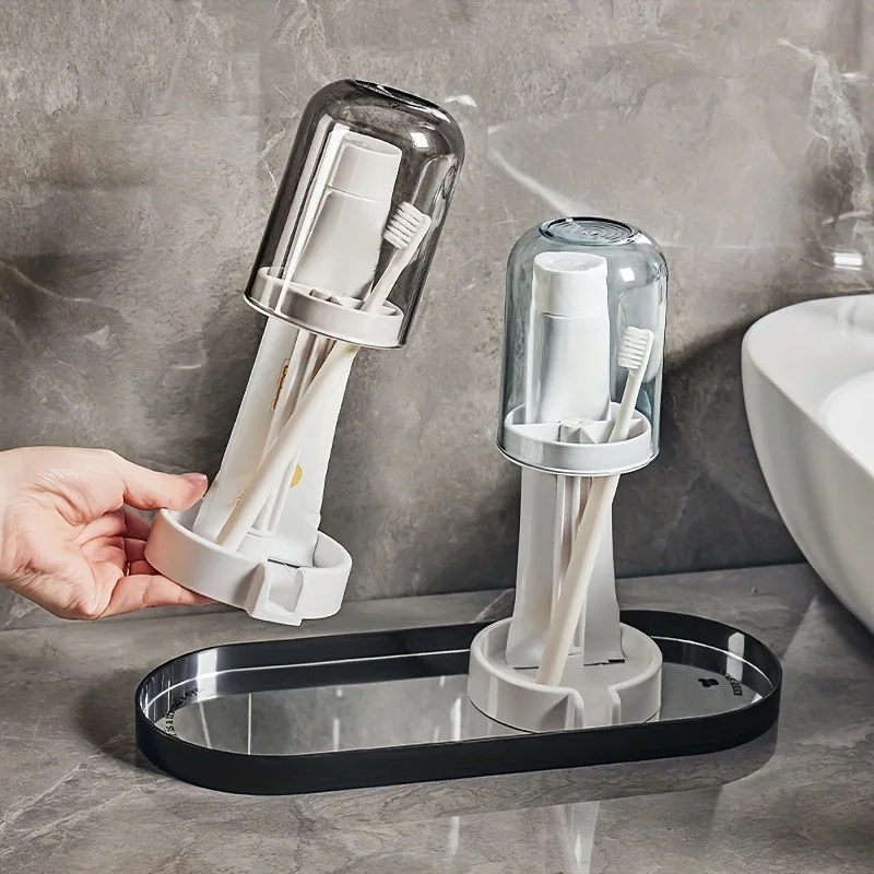 1개 다기능 플라스틱 칫솔 및 치약 홀더 세트, 방진  - Toothbrush Holder Set 리뷰 및 가격