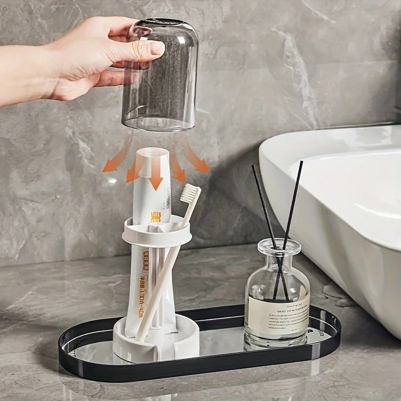 1개 다기능 플라스틱 칫솔 및 치약 홀더 세트, 방진  - Toothbrush Holder Set 리뷰 및 가격