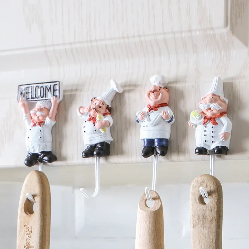 귀여운 만화 요리사 모양 장식 후크 벽 키 홀더 문 옷 - Towel Bar Stainless 리뷰 및 가격