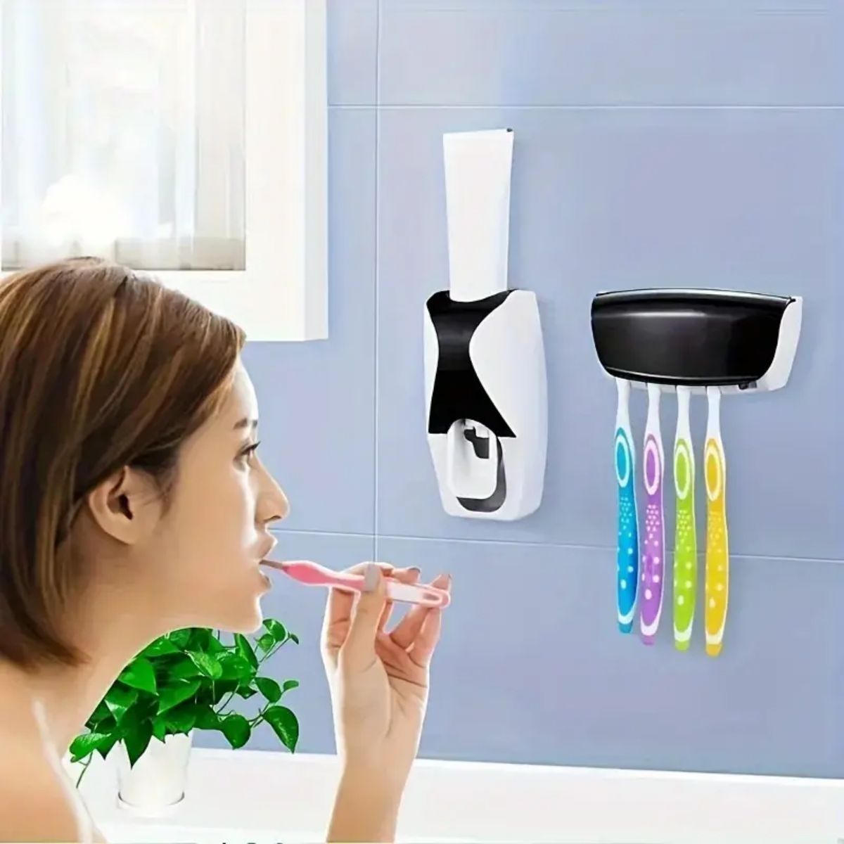1 세트 자동 치약 디스펜서 및 칫솔 홀더 세트, 벽걸 - Toothbrush Holder Set 리뷰 및 가격