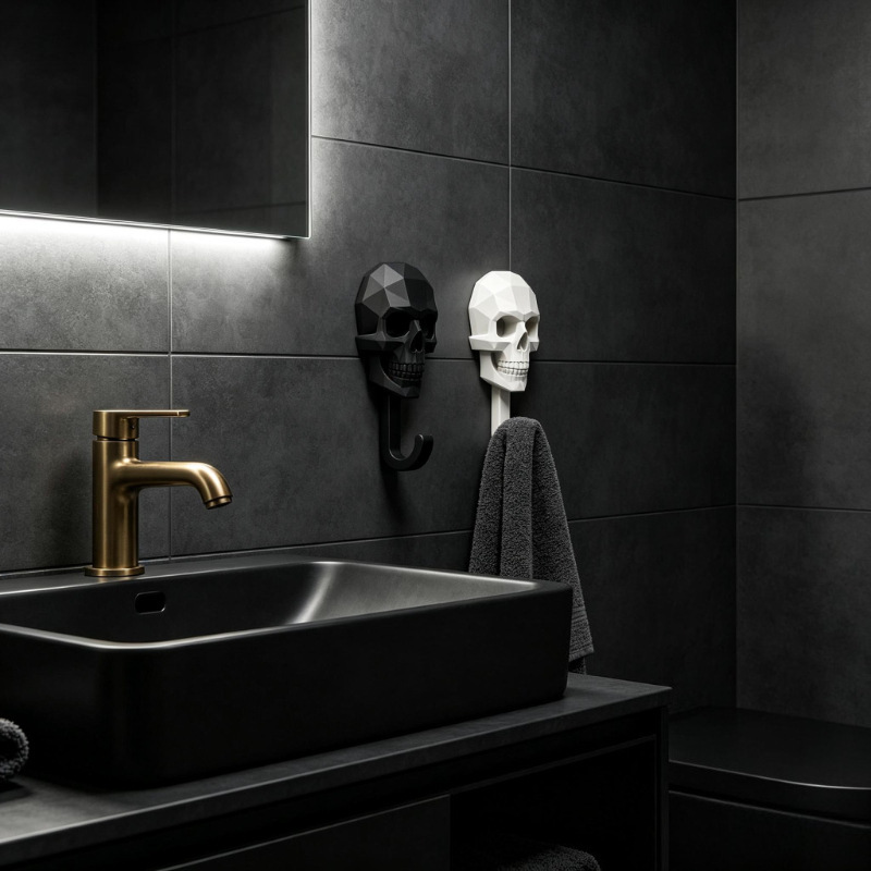 콤보 팩 3D 프린팅 실용적인 해골 머리 모양 걸이,  - Home Bathroom Decor 리뷰 및 가격