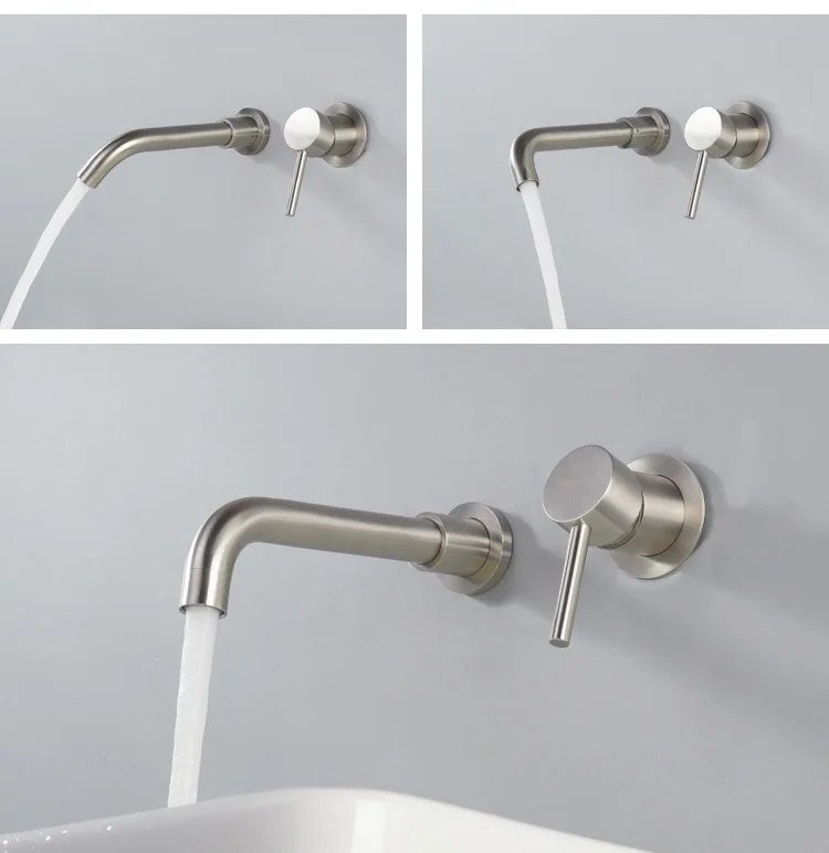 304 스테인레스 스틸 닦았 니켈 탭 벽 마운트 욕실  - Basin Mixer Tap 리뷰 및 가격